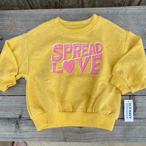 Brand New with Tags SPREAD LOVE 💕 Yellow Pullover with gathering at waist/arm